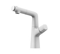 SXWYLZ Grifo Fregadero Extensible Grifos para Lavabos de Baño con 3 Modos Grifo de Lavabo Giratorio de Elevación Hacia Arriba y Hacia Abajo Monomando Agua Caliente y Fría,Blanco