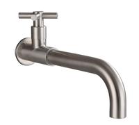 SXWYLZ Grifo Fregadero Pared Agua Fria Grifo de Cocina Montado en La Pared Acero Inoxidable Grifos de Cocina Fregadero Monomando Grifo Giratorio 360°