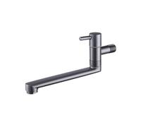 SXWYLZ Grifo Fregadero Pared, Grifo Giratorio de Agua Fría Simple, Grifos Mop Pool, Manija Única, Acero Inoxidable,Gris