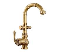 SXWYLZ Grifo Jardín Antiguo Antihielo Grifo para Exterior Giratorio 360° Grifos de Doble Salida con Conector de Bayoneta de 1/2" Doble Uso de Agua Caliente y Fría