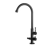 SXWYLZ Grifo Jardin Exterior Antihielo Grifo Patio Exterior dos Salidas Giratorio 360° Grifos de Agua Fría con Desviador de 1/2 Manijas Dobles,Negro