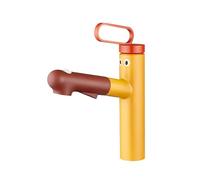 SXWYLZ Grifo Lavabo de Agua Caliente y Fría, Grifo Baño con Ducha Extraible, Grifos Mezclador de 3 Modos, Manija Única, Caliente y Frío,Marrón Naranja