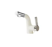 SXWYLZ Grifo Lavabo, Grifo de Agua Fría y Caliente, Grifos Extraíble para Baño, Grifos Fregadero de 3 Modos, Griferia Baño Ducha Monomando, Aleación de Zinc,Blanco