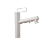 SXWYLZ Grifo Lavabo Monomando Agua Fria y Caliente Grifo Baño con Ducha Extraible de 3 Modos Grifos Fregadero Extensible,Blanco