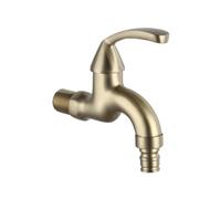SXWYLZ Grifo Lavadora Pared Oro Cepillado Grifo Agua Fría de Cobre Manija Única para Reforma de Una Casa Nueva y Renovación de Una Casa Antigua