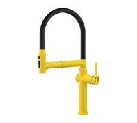 SXWYLZ Grifo Mezclador Giratorio Extraíble Grifo Magnética con Manguera Flexible Grifos de Cocina de 3 Modos, Manija Única, Agua Caliente y Fría,Amarillo