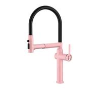 SXWYLZ Grifo Mezclador Giratorio Extraíble Grifo Magnética con Manguera Flexible Grifos de Cocina de 3 Modos, Manija Única, Agua Caliente y Fría,Rosa