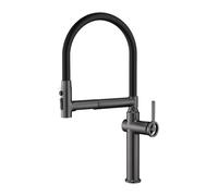 SXWYLZ Grifo Mezclador Giratorio Extraíble Grifo Magnética con Manguera Flexible Grifos de Cocina de 3 Modos, Manija Única, Agua Caliente y Fría,Gris