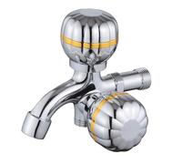 SXWYLZ Grifo Pared Agua Fria, Grifo Doble Salida, Grifos para Lavadora Apto para Fregadero de Fregona y Balcones, Aleación de Zinc, Cromo