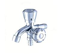 SXWYLZ Grifo Pared Agua Fria, Grifos para Lavabos de Baño, Grifo Doble Salida para Lavadoras y Fregadero de Fregona, Aleación de Zinc, Cromo