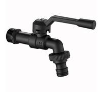SXWYLZ Grifo Patio Exterior Negro Grifo Jardin Laton Grifo Laton Pared Jardin Grifo de Jardín para Exteriores Grifo Exterior Jardin Antiheladas,Negro