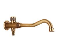 SXWYLZ Grifos Cocina Fregadero Pared Antiguo Grifo de Cocina de Pared Grifo para Fregadero Monomando Grifo para Fregadero Giratorio A 360° Grifo Lavadero,Bronce