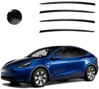 SXXTS 4 Piezas Deflectores de Viento Lluvia para Tesla Model Y 2020-2023, Coche Acrílico Ventana Lateral Ventana Cortavientos de Lluvia Protector Accesorios