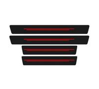 SXXTS 4 Piezas Pegatina de Decoración para Estribos para Dodge Caliber 2005-2011, Fibra Carbono Película Protectora para Umbral de Puerta,Red-1
