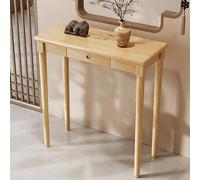 SXYCKRUI Consola Estrecha, Mesa Recibidor Entrada de Madera Maciza, Console Table con Almacenamiento para Sala de Estar, Recibidor U Oficina(Natural,80 * 35 * 90 cm/31 * 14 * 35 in)