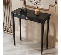 SXYCKRUI Consola Estrecha, Mesa Recibidor Entrada de Madera Maciza, Console Table con Almacenamiento para Sala de Estar, Recibidor U Oficina(Black,100 * 35 * 90 cm/39 * 14 * 35 in)