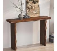 SXYCKRUI Consola Estrecha, Mesa Recibidor Entrada de Madera Maciza, Console Table Moderna para Sala de Estar, Recibidor, Pasillo u Oficina(Brown,140 * 30 * 80 cm/55 * 12 * 31 in)