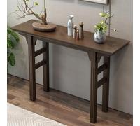 SXYCKRUI Console Table, Consola Estrecha, Mesa Recibidor Entrada de Madera Maciza para Sala de Estar, Pasillo, Vestíbulo y Dormitorio(Black,120 * 38 * 85 cm/47 * 15 * 33 in)
