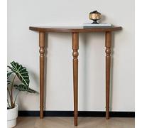 SXYCKRUI Mesa de Consola Semicircular Moderna, Consola Estrecha de Madera Maciza para Sala de Estar, Pasillo, Vestíbulo o Entrada, Fácil Montaje(Brown,60 * 25 * 80 cm/24 * 10 * 31 in)