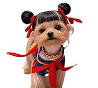 SXYCYRC Ne Zha - Diadema inspirada en la peluca para mascotas: divertido y adorable accesorio de cosplay para perros, perfecto para fotografía