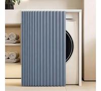 SXYHCK Cortinas para Armarios De Lavadora, Cortinas De Debajo del Fregadero Plegable, Cortina Antipolvo para Gabinete con Riel para Estantes Estanterías(Blue,80x80cm)
