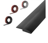 SXYHCK Tapajuntas Suelo Autoadhesivo, Tiras De Transición Para Bordes De Moqueta Laminada Para Alturas De 3-5mm, Reductor De Umbral De PVC Flexible(Black,5m/16.4ft)