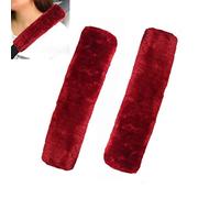 SXYHKJ Almohadilla de piel suave de imitación para el hombro para cinturón de seguridad | dos almohadillas para el cinturón de seguridad del asiento del coche (rojo)