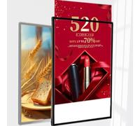 SXYKXYDL Caja de luz LED ultradelgada para Montaje en Pared, Pantalla publicitaria retroiluminada con Cristal Templado para restaurantes, Tiendas y cafeterías.