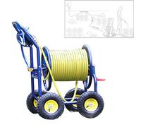 SXYKXYDL Carrete portamanguera de jardín, de 4 Ruedas, para regar Flores y Verduras, de Metal.