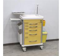 SXYKXYDL Carro de emergencias médicas, Carro de emergencias móvil con Accesorios, Carro de emergencias Hospitalarias, Carro de contenedores móvil con divisores de cajones, Ambulancia ABS