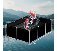 SXYKXYDL Estanque Grande de Lona de PVC, fácil de Instalar, Acuario Ornamental con válvula de Drenaje, Tanque de retención de 3 x 1,5 x 0,8 Metros para Carpas koi, Piscina de Lona Negra Bing.
