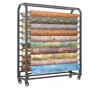 SXYKXYDL Estante para Rollos de Tela, Carrito Grande para Telas comerciales con Barra Ajustable para Colgar y Ruedas con Freno para facilitar su Movimiento.