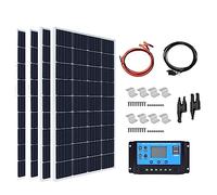 SXYKXYDL Kit de Panel Solar monocristalino de 400 W y 12 V, 800 W con Controlador de Carga de 40 A para caravanas, remolques de Barcos, autocaravanas y Barcos (con Accesorios), Cuatro