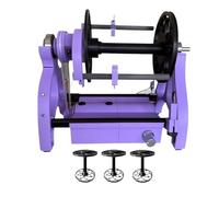 SXYKXYDL Rueda giratoria eléctrica con 3 carretes pequeños, 12 V, bobinadora automática de Hilo de Tejer de 800 RPM para Tejer y Mezclar Hilos, Color Morado