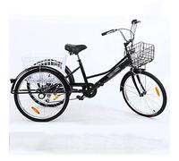 SXYKXYDL Triciclo para Adultos, Triciclo de 24 Pulgadas para Adultos, Bicicletas de 3 Ruedas de Acero con Alto Contenido de Carbono con Cesta de Compra para recreación, Compras, picnics, Ejercicio