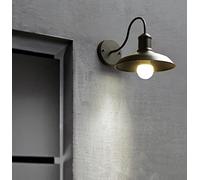 SXYSXYSXY Americana Luz Exterior Industrial Metal Vintage Aplique Exterior Impermeable Lámpara de Pared Exterior E27 para Pabellón de jardín Pasillo Verandas Entradas,Negro