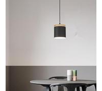 SXYSXYSXY Antiguo madera lámpara de techo metal lámpara de comedor creativo diseño moderno dormitorio mesilla de noche luz colgante E27 sala de estar cocina escalera,Negro