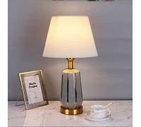 SXYSXYSXY cerámica Lámpara de mesa Americano Decorativo Con pantalla de tela creativo diseño Moderno Lámpara de noche E27 lámpara de escritorio por niños dormitorio sala de estar hotel,A