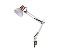 SXYSXYSXY Clip de luz Lámpara de Arquitecto Americano lámpara de Escritorio Lámpara de Trabajo Brazo articulado Ajustable sujetable Lámpara de Mesa Oficina Lampara de Lectura Metal E27,Blanco