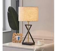 SXYSXYSXY Estilo americano Lámpara de sobremesa sencilla lámpara de mesa Estilo nórdico Lámpara de mesilla Diseño artístico decorativo pantalla de tela E27 salón hotel 28 * 53CM