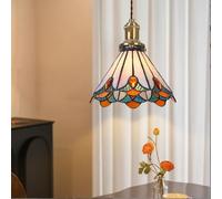SXYSXYSXY Lámpara colgante de cristal tintado Estilo vintage europeo en latón Lámpara moderna nórdica para comedor Lámpara de techo E27 Pasillo Dormitorio Cocina 20 * 13,5 cm