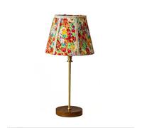 SXYSXYSXY Lámpara de dormitorio Lámpara de cabecera madera Nórdico Lámpara de sobremesa europea Simple Lámpara de mesa Vintage Pantalla de tela E27 Salón hotel 22 * 46CM,Rojo