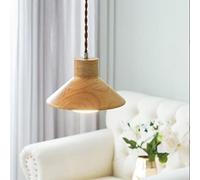 SXYSXYSXY Lámpara de Techo Estilo japones Madera Luces Colgantes Moderno minimalismo diseño Dormitorio mesilla de Noche Colgante de luz Pequeña lámpara Colgante candelabro E27 Sala de Estar Comedor