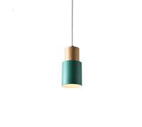 SXYSXYSXY Lámparas de Techo Colgantes Modernas Madera Pequeña Lámpara Colgante E27 Minimalista Dormitorio candelabro Lámpara de Mesa de Comedor Cocina Sala Oficina Desván Restaurante,Verde