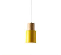 SXYSXYSXY Lámparas de Techo Colgantes Modernas Madera Pequeña Lámpara Colgante E27 Minimalista Dormitorio candelabro Lámpara de Mesa de Comedor Cocina Sala Oficina Desván Restaurante,Amarillo
