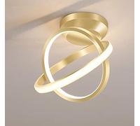 SXYSXYSXY LED 20w Luces de Techo Moderno Dorado Entrada Lámpara de Pasillo Simple Lámpara de Techo Diseño Creativo Luz cálida 3000K Planchar Acrílico Plafón Techo Corredor Cocina balcón 15 * 17 CM