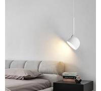 SXYSXYSXY LED Lámpara colgante moderno 10W dormitorio mesilla de noche lámpara de comedor minimalismo Luz cálida 3000K candelabro sala de estar cocina escalera Ø14*33cm,blanca
