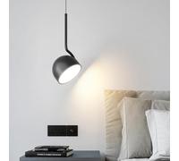 SXYSXYSXY LED Lámpara colgante moderno 10W dormitorio mesilla de noche lámpara de comedor minimalismo Luz cálida 3000K candelabro sala de estar cocina escalera Ø14*33cm,Negro