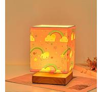 SXYSXYSXY LED Madera Luz de noche Infantil Lámpara de mesa moderno 3000K Regulable Simple lámpara de noche dormitorio salón Habitación infantil Decorativo,E