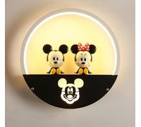 SXYSXYSXY LED Mickey Niños Regulable Aplique Interior Creativo Moderno Aplique Luz tricolor 18W Apliquepara Salón Dormitorio Escalera Pasillo 28cm
